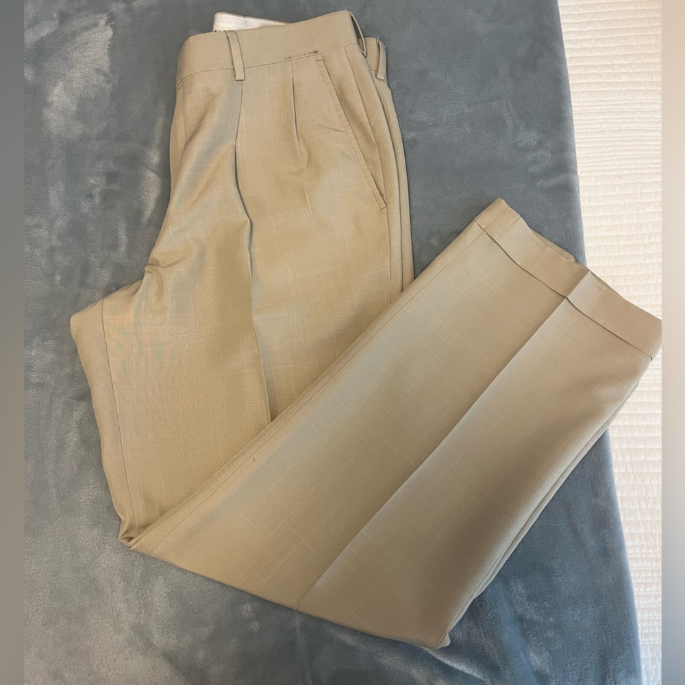Saddlebred pleated tan dress pants 34x30